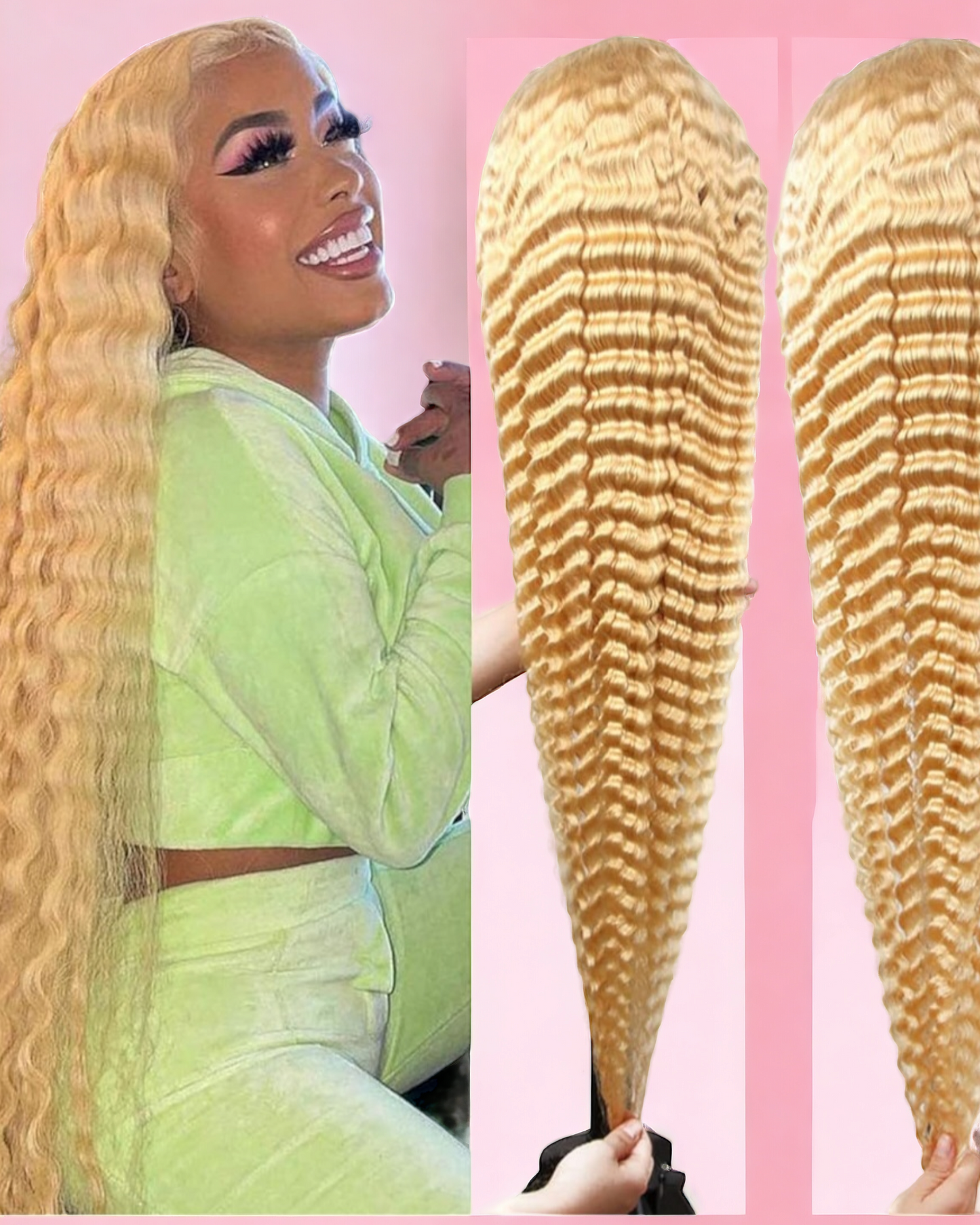 Brazilian Curly Blonde human Hair 13x4  180 Density